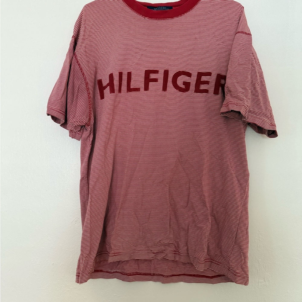 Tommy Hilfiger Red Short Sleeve Tee Classic Crew Neck